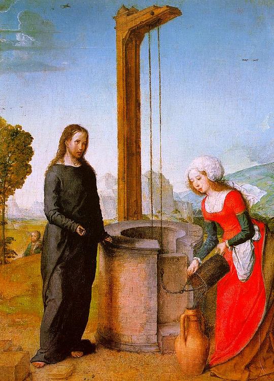 Juan de Flandes Christ and the Woman of Samaria Spain oil painting art